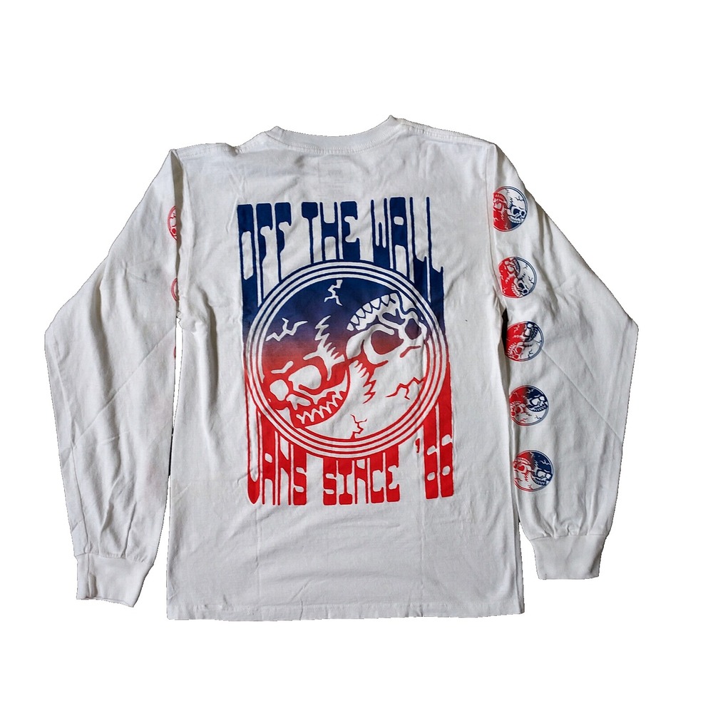 Vans Off the Wall Skulls Yin Yang Long Sleeve Size Small T Shirt